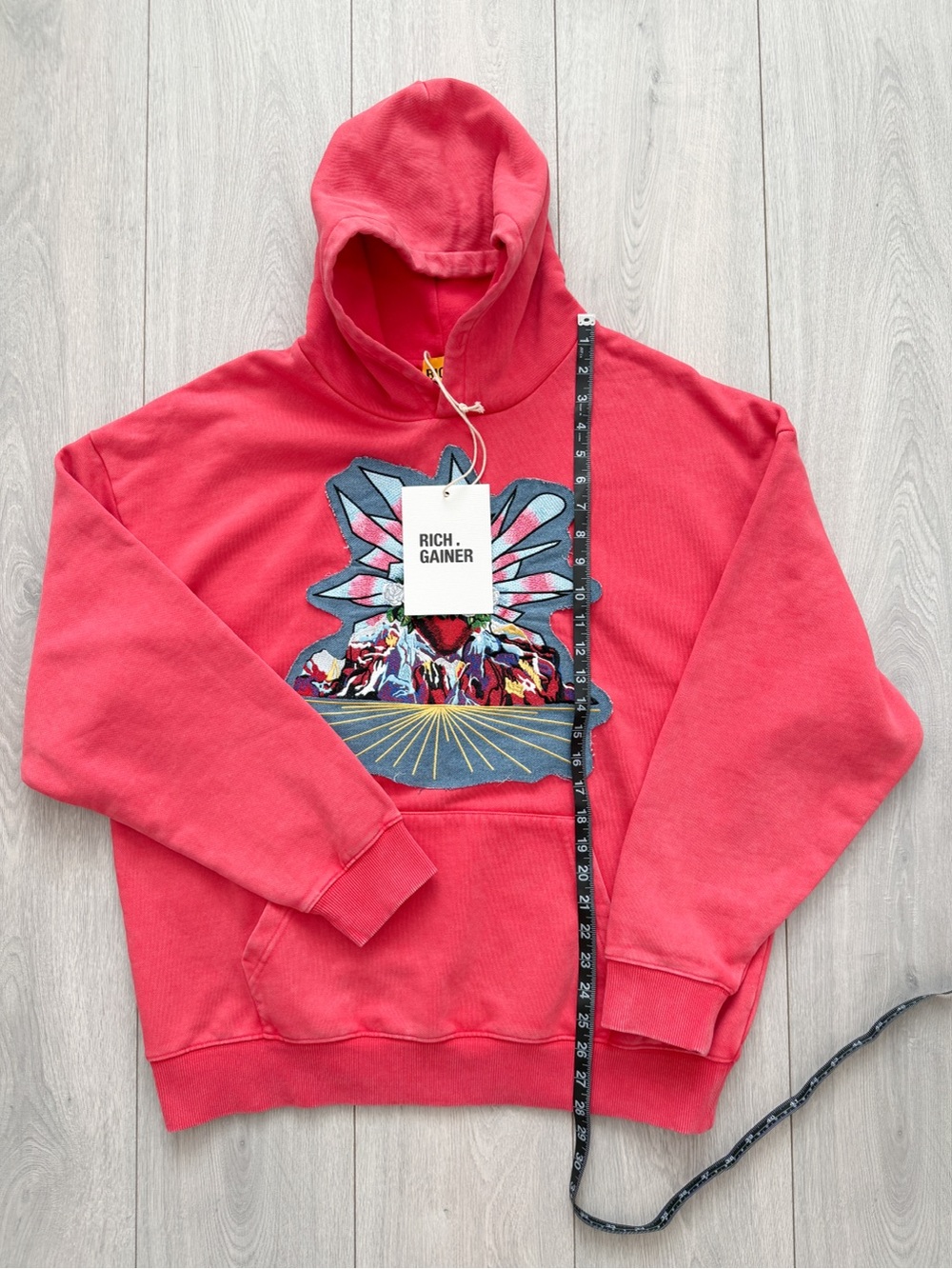 NWT RICHGAINER Patchwork Hoodie - Picture 13 of 16